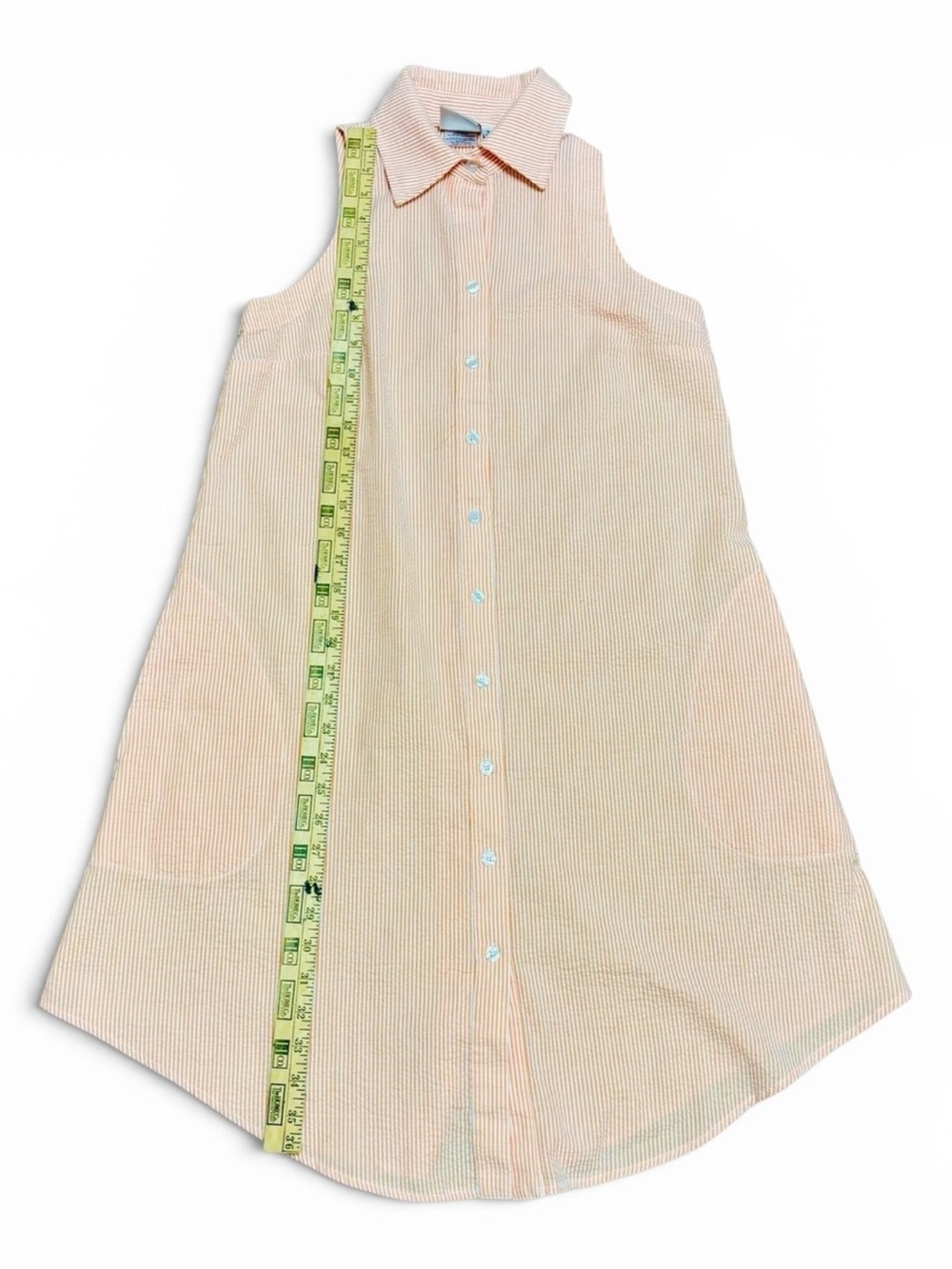 Finley Seersucker Swing Dress Orange and White sz Small NWOT adorable!! - Picture 15 of 15